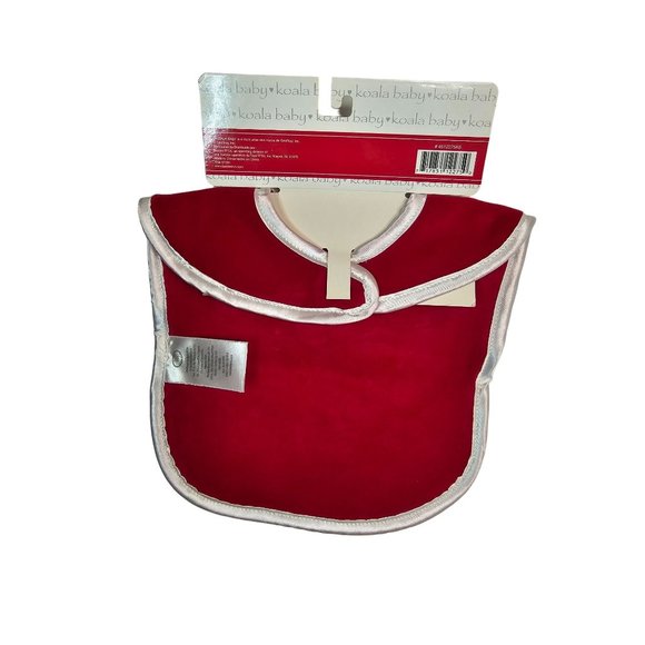 Koala Baby Red Baby Bib, Hook and Eye Closure Feliz Navida, Christmas - Picture 5 of 6